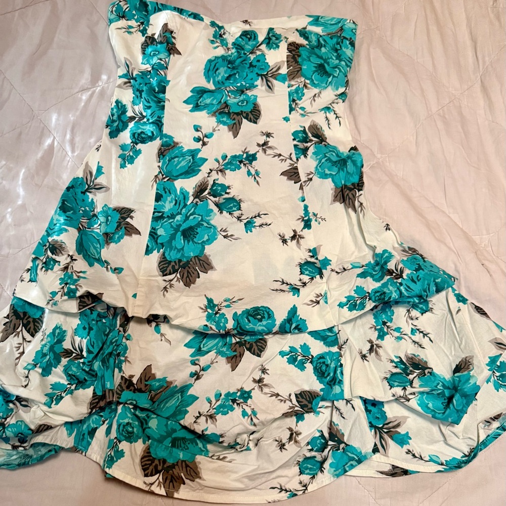 Speechless Strapless Floral Dress 7 Ruffle bubble hem Summer Y2K taylor  swift